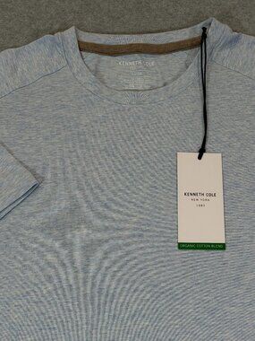 Kenneth Cole New York Men's Organic Cotton Blend T-Shirt Large L Light Blue NWT